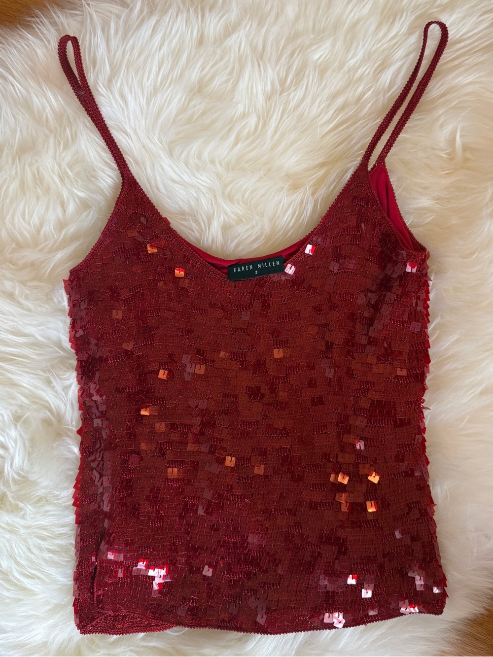 Karen Millen Red Sequin Cami